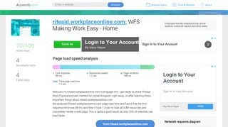 Access riteaid.workplaceonline.com. WFS Making Work Easy - Home