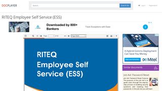 RITEQ Employee Self Service (ESS) - PDF - DocPlayer.net