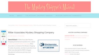 Ritter Associates Mystery Shopping Company — Mystery Shopper's ...