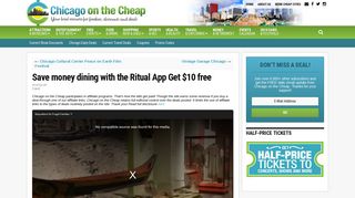 Save money dining with the Ritual App Get $10 free - Chicago on the ...