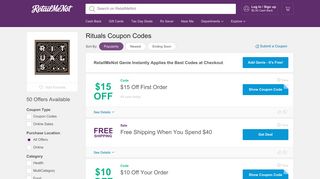 $10 Off Rituals Coupon, Promo Codes - RetailMeNot