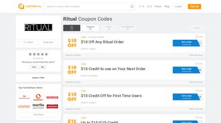 Up to $10 off Ritual Coupon, Promo Code for February 2019