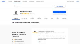 The Ritz-Carlton Careers and Employment | Indeed.com