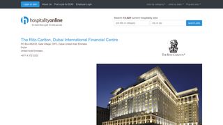 Jobs at The Ritz-Carlton, Dubai International Financial Centre, Dubai ...