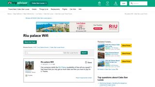 Riu palace Wifi - Cabo San Lucas Forum - TripAdvisor