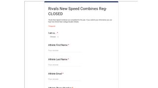 Rivals New Speed Combine Pre-registration - NCSA