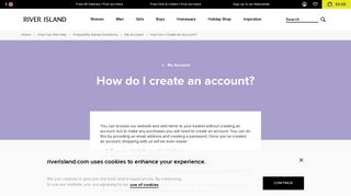 How do I create an account? - My Account - Frequently ... - River Island