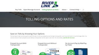 Tolling Options and Rates | RiverLink