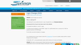 Login Changes (SSO) - Springs Charter Schools