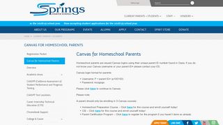 Canvas for Homeschool Parents - Springs Charter Schools