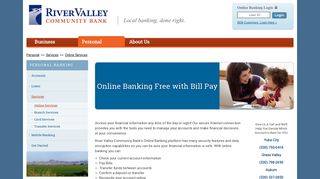 Personal Online Services - River Valley Community Bank