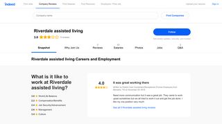 Riverdale assisted living Careers and Employment | Indeed.com