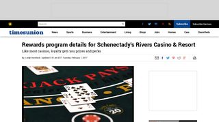 Rewards program details for Schenectady's Rivers Casino & Resort ...