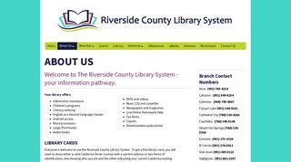 About Us - Riverside County Libraries - Riverside County Library System