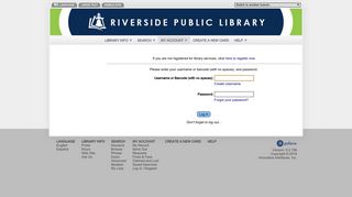 Account Log On - Riverside Public Library