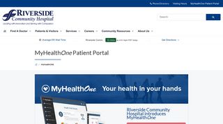 MyHealthONE Patient Portal | Riverside Community Hospital