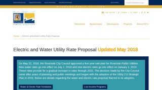 Riverside Public Utilities | Electric and Water Utility Rate Proposal
