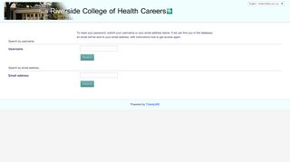 Forgotten password - Riverside College of Health Careers