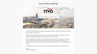 New Look Rivo Login Page - Rivo Software