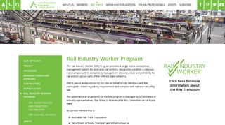 Rail Industry Worker Program | ARA