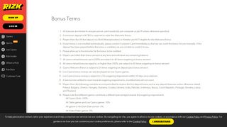 Rizk Online Casino Bonus Terms and Conditions - Rizk.com