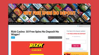 Rizk Casino: 10 Free Spins No Deposit No Wager! - New Free Spins ...