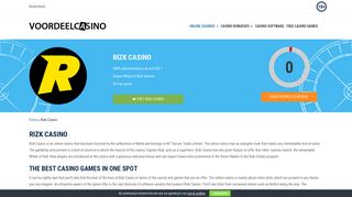 Rizk Casino with 50 Free Spins & 300% Bonus | Voordeelcasino.com
