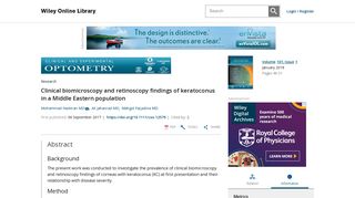 Clinical biomicroscopy and retinoscopy findings of keratoconus in a ...
