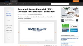 Raymond James Financial (RJF) Investor Presentation - Slideshow ...