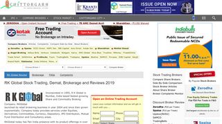 RK Global Brokerage & RK Global Demat Account Review 2019