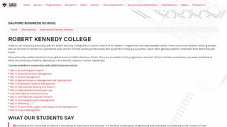 Robert Kennedy College | Salford Business School | University of ...