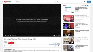 University of Cumbria - Robert Kennedy College MBA - YouTube