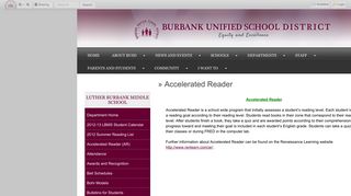 Accelerated Reader • Page - Burbank Unified School District