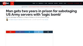 Man gets two years in prison for sabotaging US Army servers with ...
