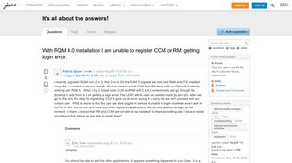 With RQM 4.0 installation I am unable to register CCM or RM ...