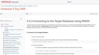 Connecting to the Target Database Using RMAN - Oracle Docs
