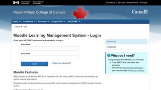 Moodle Learning Management System - Login
