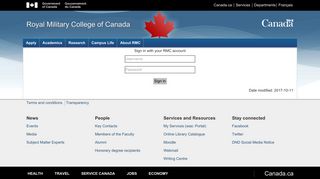 Webmail - Login - Royal Military College of Canada