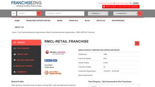 RMCL-RETAIL Franchise | Retail Franchise Business Opportunity in ...