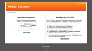 Medical Education: Login to the site