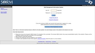 RMIS Login Page - The State Office of Risk Management
