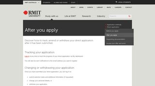 After you apply - RMIT University