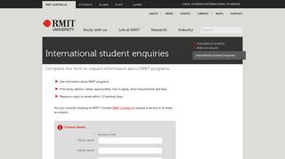 International student enquiries - RMIT University