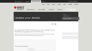 Update your details - RMIT University