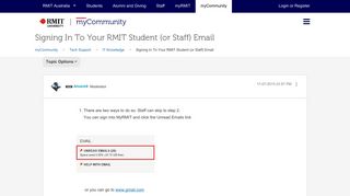 Signing In To Your RMIT Student (or Staff) Email - myCommunity