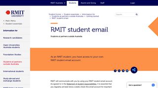 RMIT student email - RMIT University