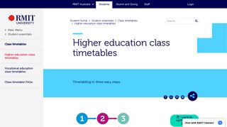 Higher education class timetables - RMIT University