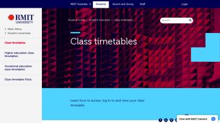 Class timetables - RMIT University