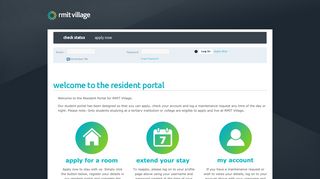 RMIT Village - welcome to the resident portal