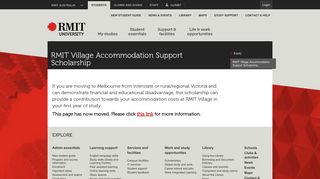 RMIT Village Accommodation Support Scholarship - RMIT University